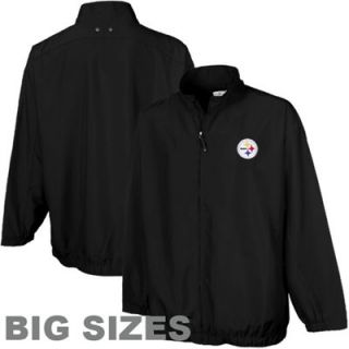 Cutter & Buck Pittsburgh Steelers Black Astute Big Sizes Performance Full Zip Windshirt