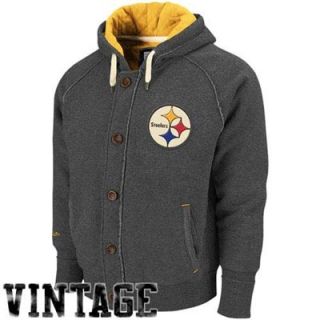 Mitchell & Ness Pittsburgh Steelers Black Half Time Full Zip Hoodie Sweatshirt