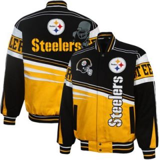 Pittsburgh Steelers First and Ten Twill Jacket   Black/Gold
