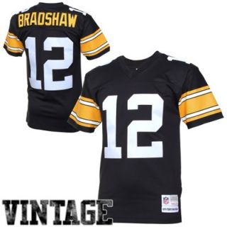 Mitchell & Ness Terry Bradshaw Pittsburgh Steelers Retired Player Vintage Jersey   Black