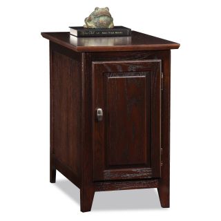 Leick Rectangle Chocolate Oak Wood Cabinet Storage End Table   End Tables