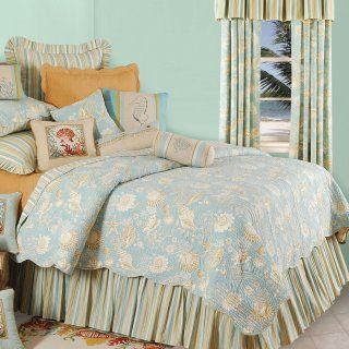 C and F Enterprises Natural Shells Stripe Coordinate Dust Ruffle   Bed Skirts