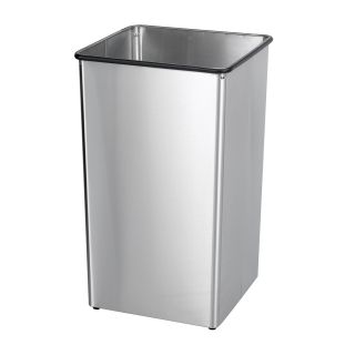 Safco 36 Gallon Stainless Steel Receptacle Base   Trash Cans
