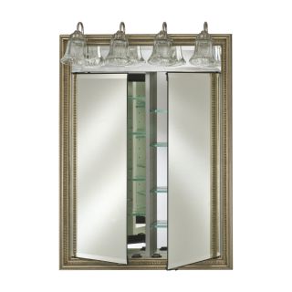 Afina Signature Traditional Lighted Double Door 31W x 40H in. Surface Mount Medicine Cabinet   Medicine Cabinets