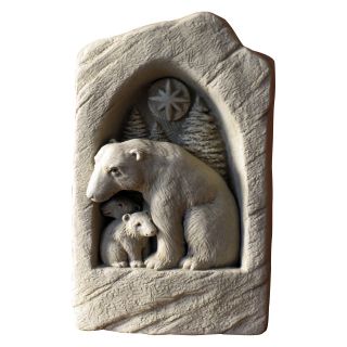 Polar Bear Family Wall Plaque/Garden Statue