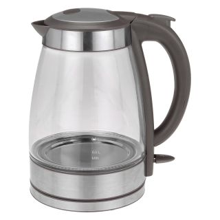Kalorik Grey and Stainless Steel Glass Water Kettle   Electric Tea Kettles