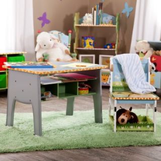 Teamson Design Sunny Safari Table and Chair Set with Table Lamp   Kids Tables and Chairs