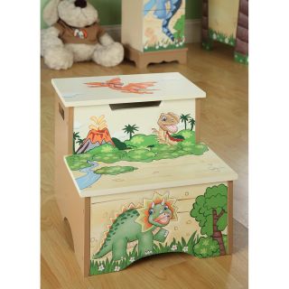 Teamson Design Dinosaur Kingdom Storage Step Stool   Toy Storage