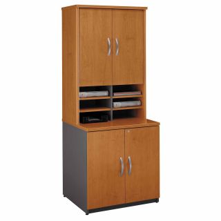 Bush Series C Storage Cabinet with Hutch Bookcase   Bookcases