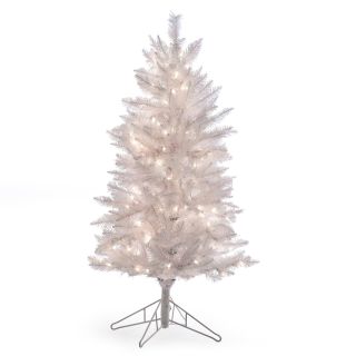 4 ft. White Tiffany Tinsel Tree   Christmas Trees