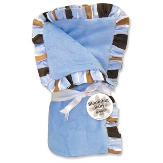 Trend Lab Max with Blue Velour Stripe Receiving Blanket   Baby Blankets