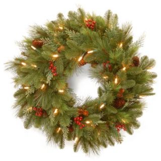 24 in. Noelle Pre Lit Battery Operated LED Wreath   Christmas Wreaths