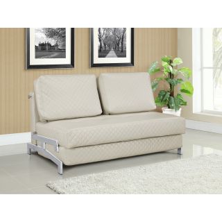 Saint Martin Faux Leather Convertible Sofa with Pillows   Lily White   Sofas