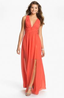 Hailey by Adrianna Papell Ruched Chiffon Gown
