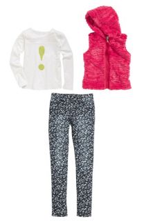 Widgeon Faux Fur Vest, Penny Candy Tee & Joes Ditsy Floral Jeggings (Little Girls)