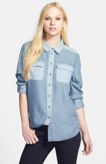 Two by Vince Camuto Two Tone Denim Utility Shirt