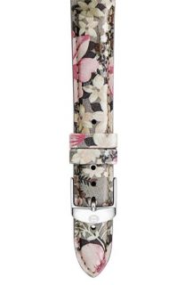 MICHELE 18mm Floral Leather Watch Strap