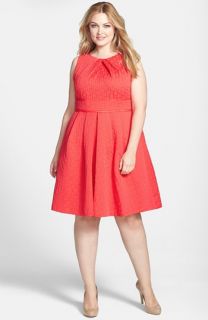 Eliza J Sleeveless Jacquard Fit & Flare Dress (Plus Size)