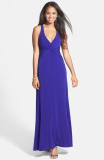 Laundry by Shelli Segal Knotted Jersey Cross Back Gown