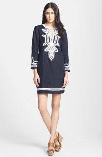 Tory Burch Odelia Embroidered Linen Tunic Dress