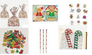 186 pc CANDY CANE/Gingerbread MAN CHRISTMAS Party FAVORS/Toys/TATTOOS/Stickers/BOOKMARKS/Pencils/GOODY Bags/ERASERS/Teacher/DAYCARE/Stocking STUFFER/HOLIDAY PARTIES 