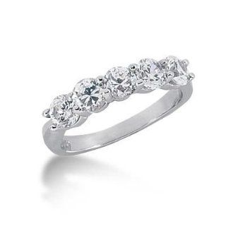 18K Gold Diamond Anniversary Wedding Ring 5 Round Brilliant Diamonds 1.50 ctw. 198WR61518K Wedding Bands Wholesale Jewelry