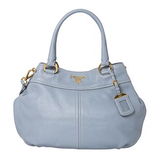 Prada Light Blue Grainy Leather Hobo Bag Prada Designer Handbags