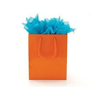 Bright Orange Colored Tote Gift Bags Party Pack of 25 