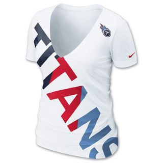 Nike NFL Tennessee Titans Off Kilter Women's V Neck Tee Shirt 