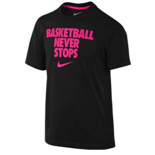 Nike Basketball Never Stops T Shirt   Boys Grade School   Basketball   Clothing   Black/Pink Force