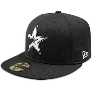 New Era MLB 59Fifty Black & White Basic Cap   Mens   Baseball   Accessories   Houston Astros   Black/White