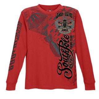 Southpole Flock Thermal Long Sleeve   Mens   Casual   Clothing   Dark Red
