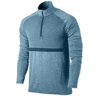 Nike Dri FIT Knit Long Sleeve 1/2 Zip Top   Mens   Running   Clothing   Dark Sea/Heather/Reflective Silver