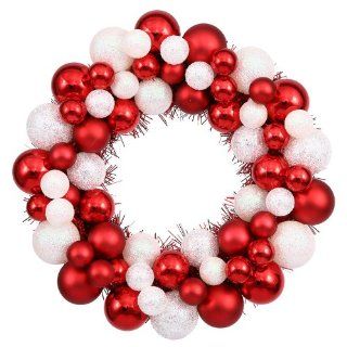 12" Sparkling Red & White Candy Cane Shatterproof Christmas Ball Ornament Wreath   Candy Cane Decoration