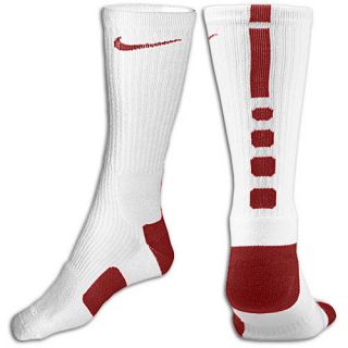 Nike Elite Basketball Crew Socks   Mens   Basketball   Accessories   White/Team Maroon
