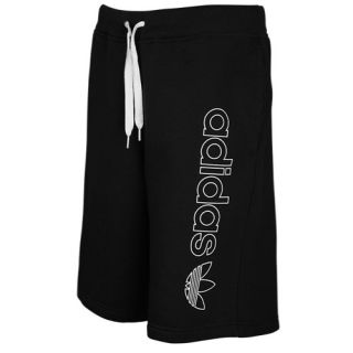 adidas Originals Fleece Logo Shorts   Mens   Casual   Clothing   Black/White