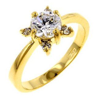 18K Yellow Gold Plated Rose Ring   8 Jewelry