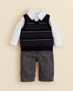 Miniclasix Infant Boys' Sweater Vest, Woven Shirt & Pant Set   Sizes 3 9 Months's