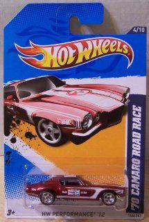 2012 Hot Wheels Super Chase Treasure Hunt '70 Camaro Road Race Dark Red/White #144/247 Toys & Games