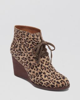 Lucky Brand Wedge Booties   Lace Up Leopard's