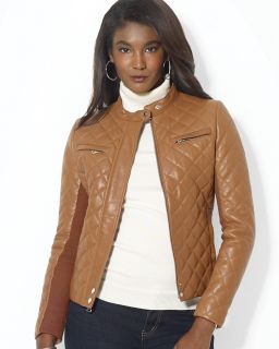 Lauren Ralph Lauren Quilted Leather Moto Jacket's