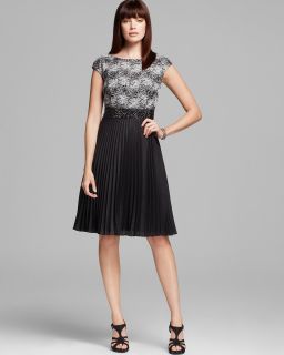 Kay Unger Lace Top Pleated Skirt Dress's