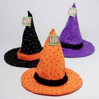 Kids Purple Polka Dot Witch Felt Hat Toys & Games