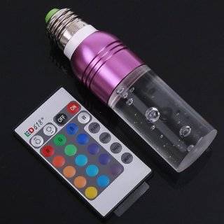 Abco Tech E27 3W AC 85 265V RGB 16 Colors Remote Control Crystal LED Light Bulb Purple   Led Household Light Bulbs  