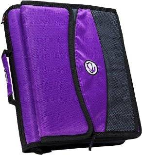 Case it 2 Inch O Ring Zipper Binder with Removable Tab File, Purple, D 901 PUR