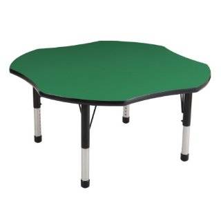 Ecr4Kids 48" Clover Adjustable Activity Table Leg Style Chunky Leg Table Top Color Green
