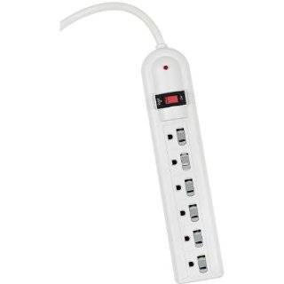 Globe ElectricGlobe Electric 77111 6 Outlet Surge Protected Home/Office Power Strip with Safety Covers, White.