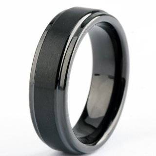 Tungsten Carbide Rings for His and Hers Plated Black Brushed Wedding Bands Anniversary Gift 5mm 7mm for Men Women Comfort Fit Size 4.5   14.5 (Women's Ring 5MM, 8) Jewelry