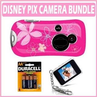 Disney Pix 626 Princess Digital Camera (Pink) w/ Coby Digital Keychain Frame Camera & Photo