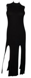 eVogues Plus size Sleeveless Maxi Dress Black   3X Clothing